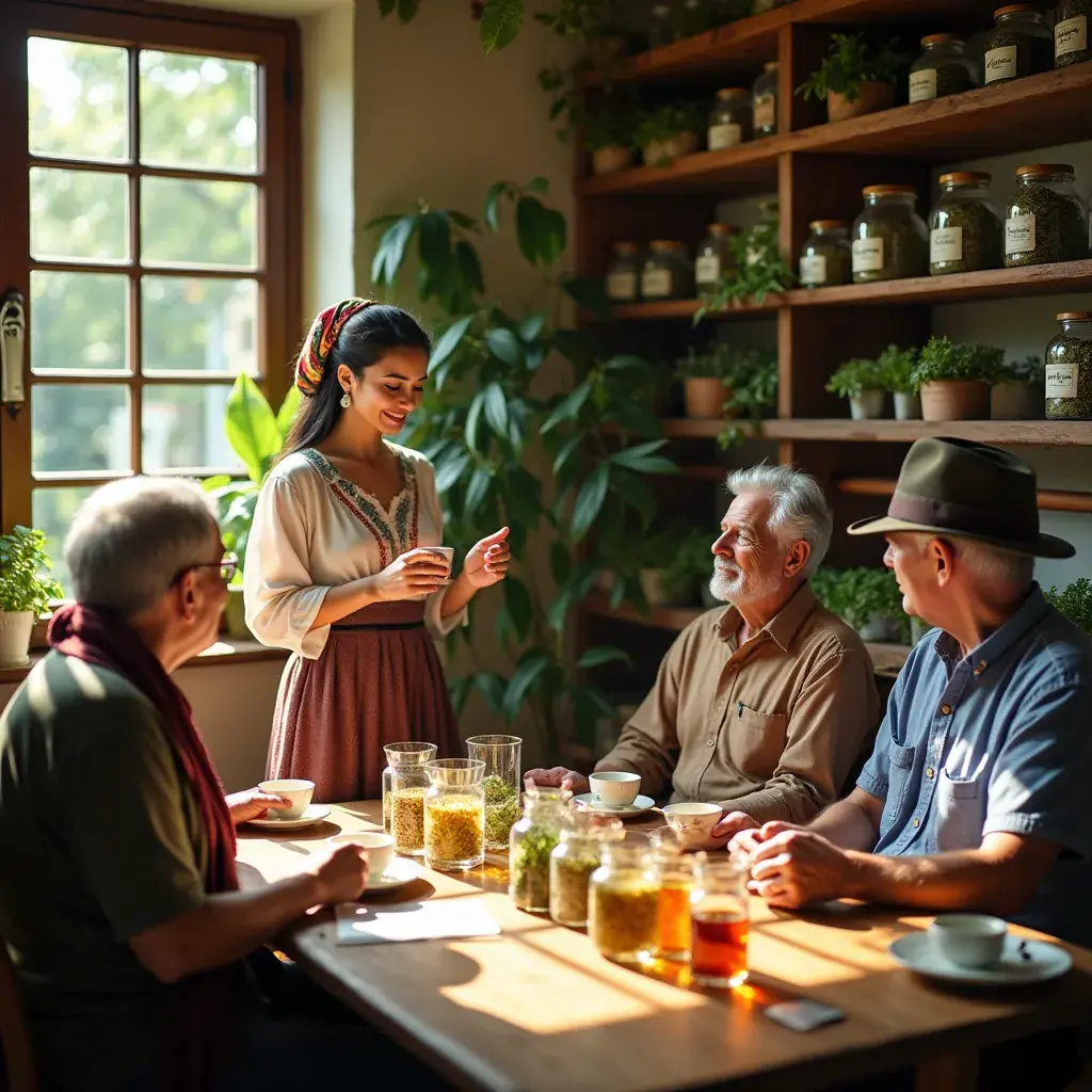 Csendes pillanat a gyógynövényes tea élvezetével